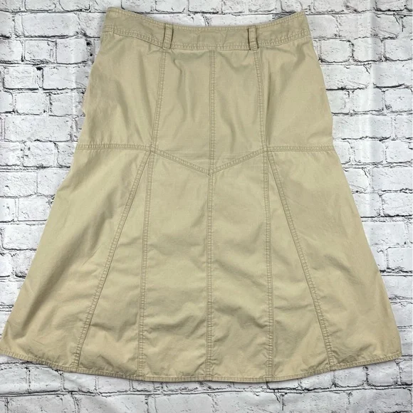 LOFT Flare Khaki Skirt 8 - Picture 5 of 8